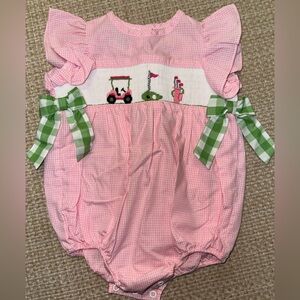 Southern Sunshine Smocked Golf Bubble - 12M